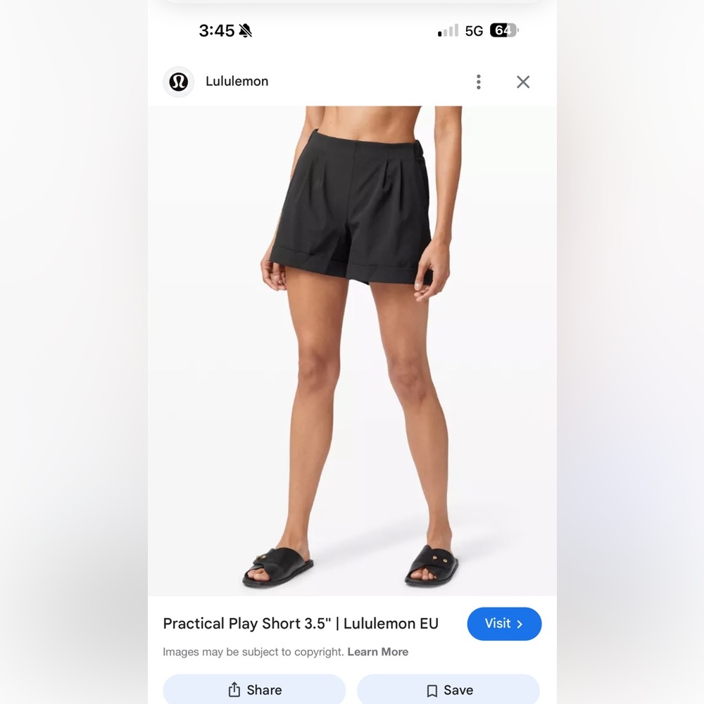 lululemon athletica Women's Black Athletic Shorts